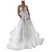 Ketyyh-chn99 Evening Gowns for Women Evening Dresses for Wedding V Neck Short Sleeve Evening Dress Elegant Party Maxi Party Dress White,XL