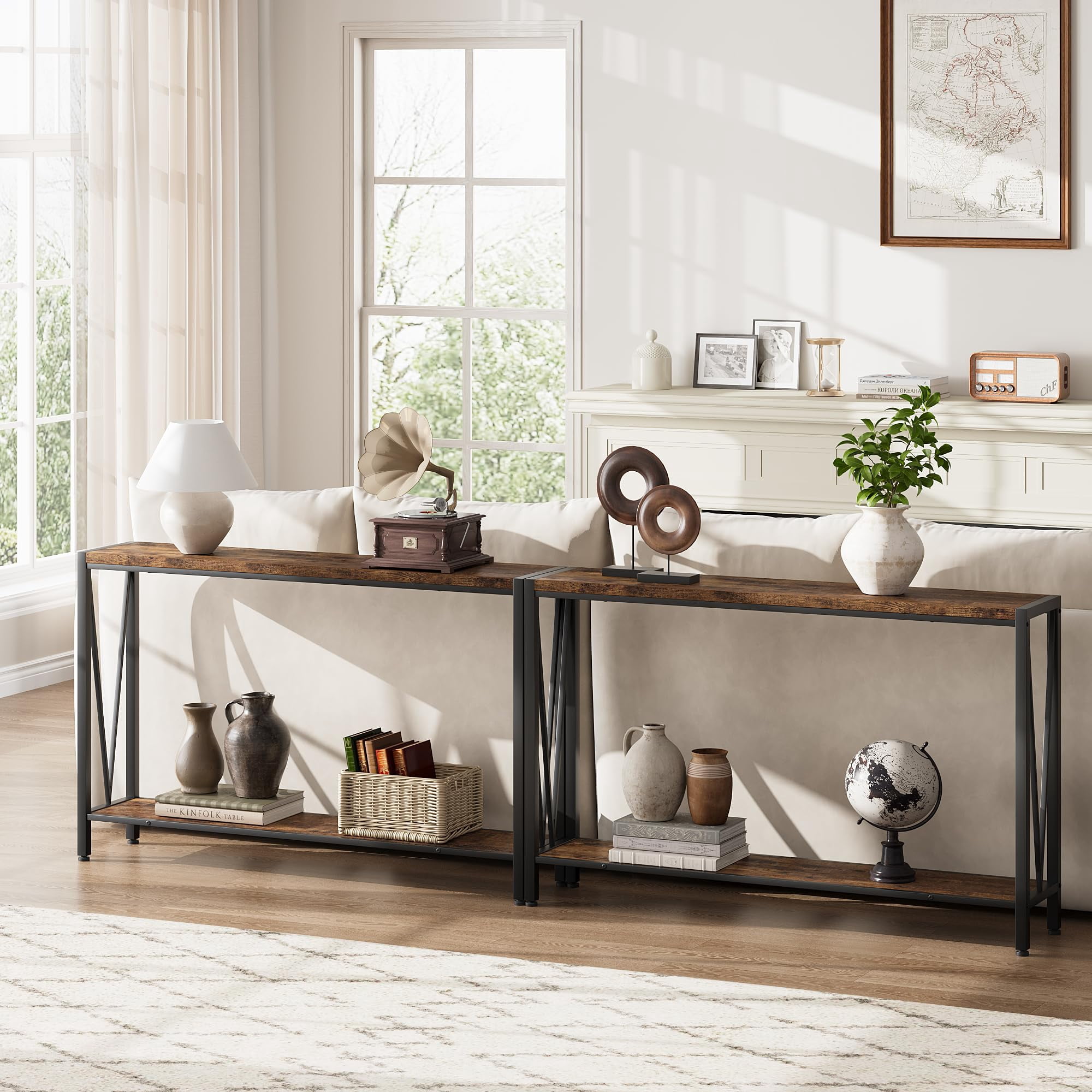 Kojooin Side Table Entryway Table 2-Tier Console Table with