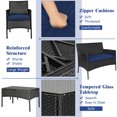 thumbnail image 4 of Gymax 8PCS Outdoor Furniture Set Patio Rattan Conversation Set w/ Navy & Off White Cushion, 4 of 5