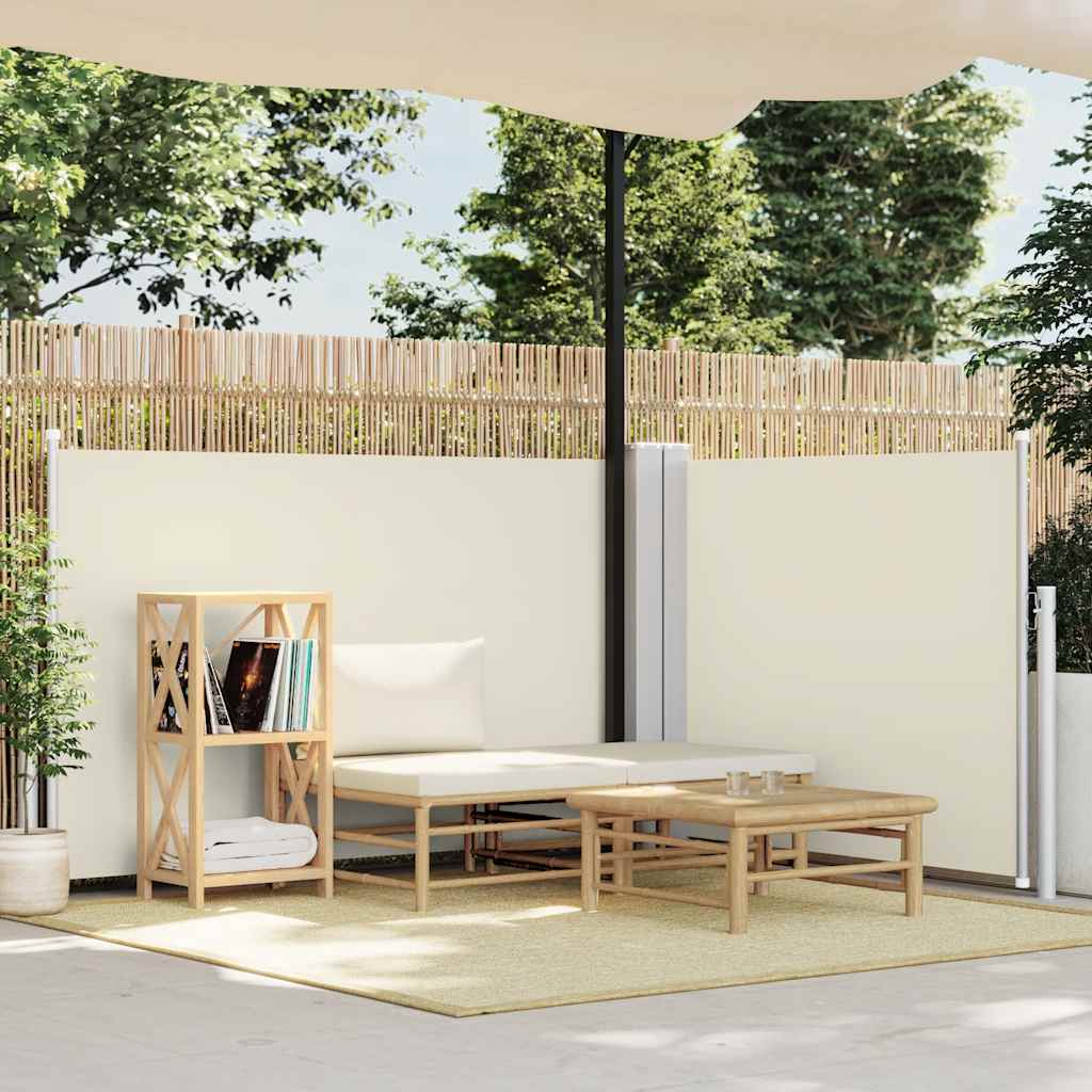 vidaXL Auvent Latéral Rétractable Crème 120x1000 cm