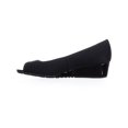thumbnail image 3 of Bandolino Candra Peep Toe Wedge Sandals, Black, 3 of 6