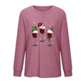 thumbnail image 5 of Hauts d'Entraînement pour Femmes Imprimé Décontracté de Noël Manches Longues Col Rond Blouses en Solde, 5 of 5