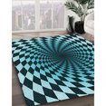 thumbnail image 3 of Ahgly Company Tapis d'Intérieur Lavable en Machine Carré Transitionnel Vert Sarcelle Profond, 5 Pieds Carré, 3 of 7