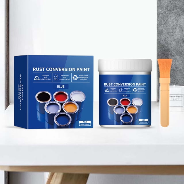 Peinture Convertisseur de Rouille Résistante aux Intempéries pour Métal à Base d'Eau, Peinture Anti-Rouille, Peinture pour Métal, Sans Rouille, Peinture de Conversion de Rouille, Couleur Acier, Rénovations de Tuiles, 300 g