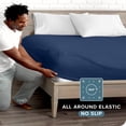thumbnail image 3 of Bare Home Drap-Housse - Premium 1800 Collection - Poche Profonde - Ultra Doux, Résistant aux Plis - Tête Fendue Flex Très Grand, Bleu Foncé, 3 of 7