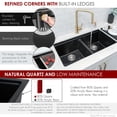 thumbnail image 3 of Stylish Dual Mount 33" Black Composite Granite Double Bowl Kitchen Sink with 5 Accessories S-833WN, 3 of 14