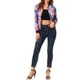thumbnail image 2 of INSPIRE CHIC Blouson Bomber pour Femme Coupe Ajustée Léger à Fermeture Éclair Bleu Lac TP, 2 of 7