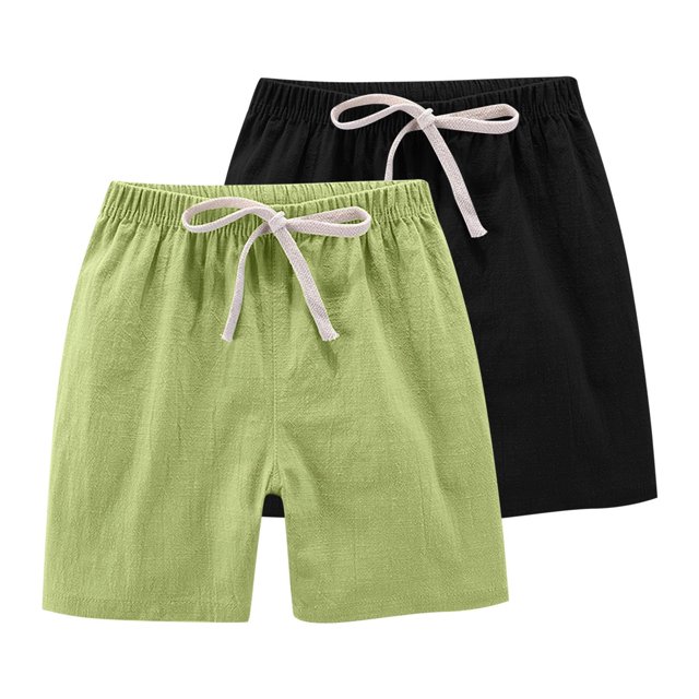 RXIRUCGD 2025 Summer Clothes for Kids 2PC Children's Summer Solid Casual Sports Shorts With Drawstring For Kids