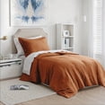 thumbnail image 1 of Regency Heights Ensemble de Literie 5 Pcs pour Lit Simple/Simple TG, Couette Réversible avec Ensemble de Draps et Taies, Orange Brûlé, Couleur Unie, 1 of 8