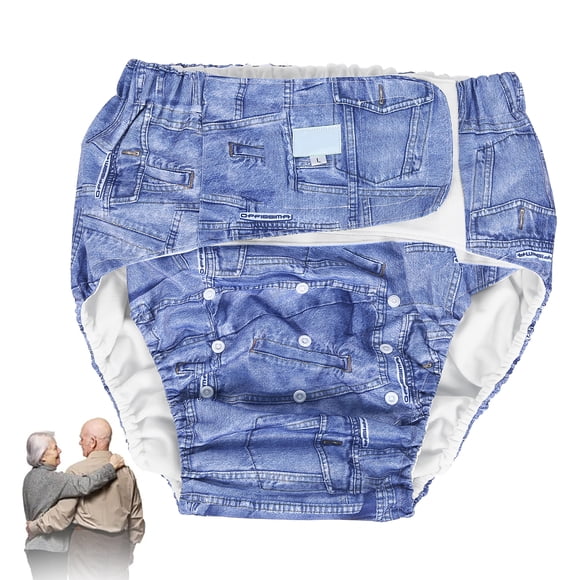 Adult Diaper Reusable Cloth Diapers Leakproof Underwear For Incontinence Adult, Adjustable Washable Elderly Diaper Reusable Incontinence Nappy Pants For Men Women