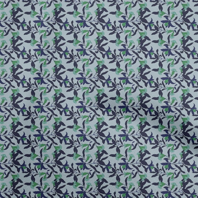 oneOone Polyester Spandex Dark Blue Fabric Floral Sewing Craft Projects Fabric Prints By Yard 56 Inch Wide