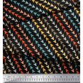 thumbnail image 2 of Soimoi Black Poly Georgette Fabric Diagonal Arrow Print Fabric by the Yard 52 Inch Wide, 2 of 3