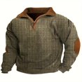 thumbnail image 1 of Men‘s Quarter Zip Fleece Sherpa Pullover Sweater Long Sleeve Stand Collar Sweatshirt Top, 1 of 2