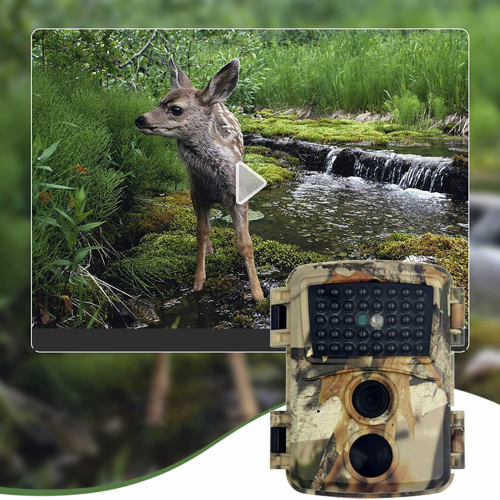 Wzzjkit Outdoor Tracking and Recording Camera Scientific Research Orchard Villa Monitoring Camera PIR Infrared Night Vision Fish Pond Farm Monitoring Antitheft Camera