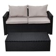 thumbnail image 1 of Kingfisher Lane Ensemble de Canapé de Patio en Osier 2 Pcs, Noir, 1 of 6