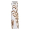 thumbnail image 4 of Robe Longue Moulante Sans Manches pour Femmes, Fente Latérale, Cordon de Serrage, Froncée, Coupe Ajustée, Robe Débardeur, Encolure en U, Été, Boîte de Nuit, Plage, Soleil, 4 of 5