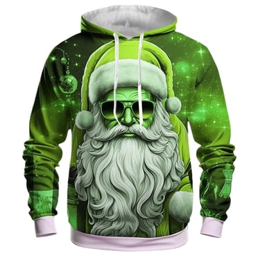 LUOGENLI Chandails à Capuchon pour Hommes Carhartt Renne Blanc Chandail à Capuchon à Enfiler pour la Santé et le Confort Chandails à Capuchon pour Hommes Graphique Course Vert Taille P