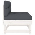 thumbnail image 2 of vidaXL Middle Sofa with Cushions White Solid Wood Pine, 2 of 5