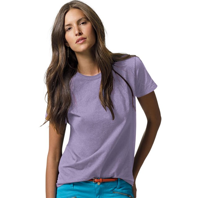 Hanes ComfortSoft T-Shirt à Col Ras du Cou en Jersey Coupe Décontractée pour Femmes, 2TG, Lavande