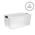 thumbnail image 2 of Sterilite 116 Quart Ultra Latching Clear Plastic Storage Tote Container, 16 Pack, 2 of 11