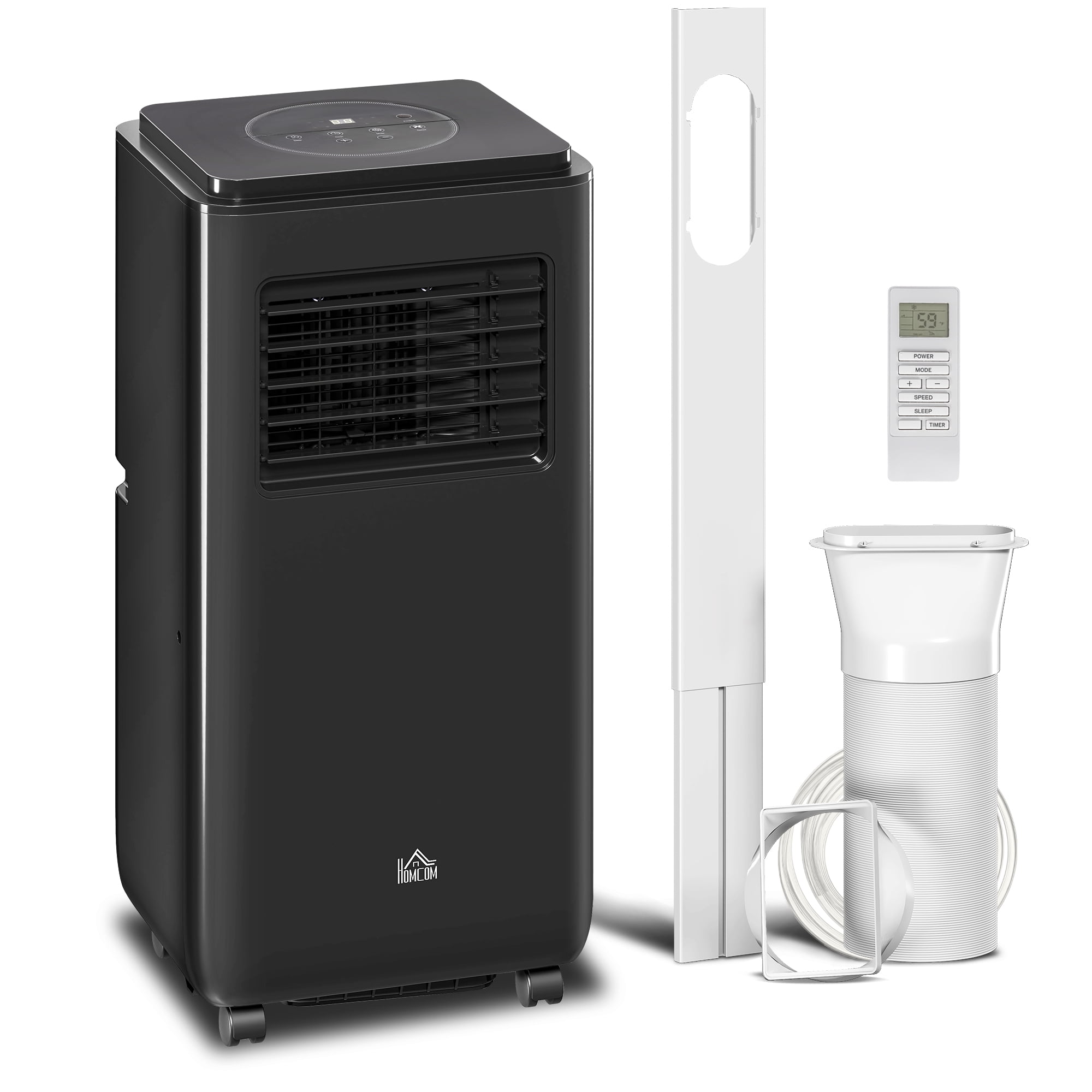 HOMCOM 8,000 BTU Portable Air Conditioner for 345 sqft room, Timer, Black