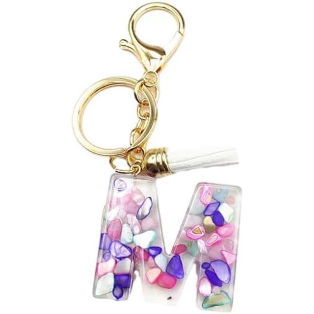 Letter Keychain,26 Letters A-Z Decorative Letter Keychain,Name Keychain for Women Girls Men Teenager Gift