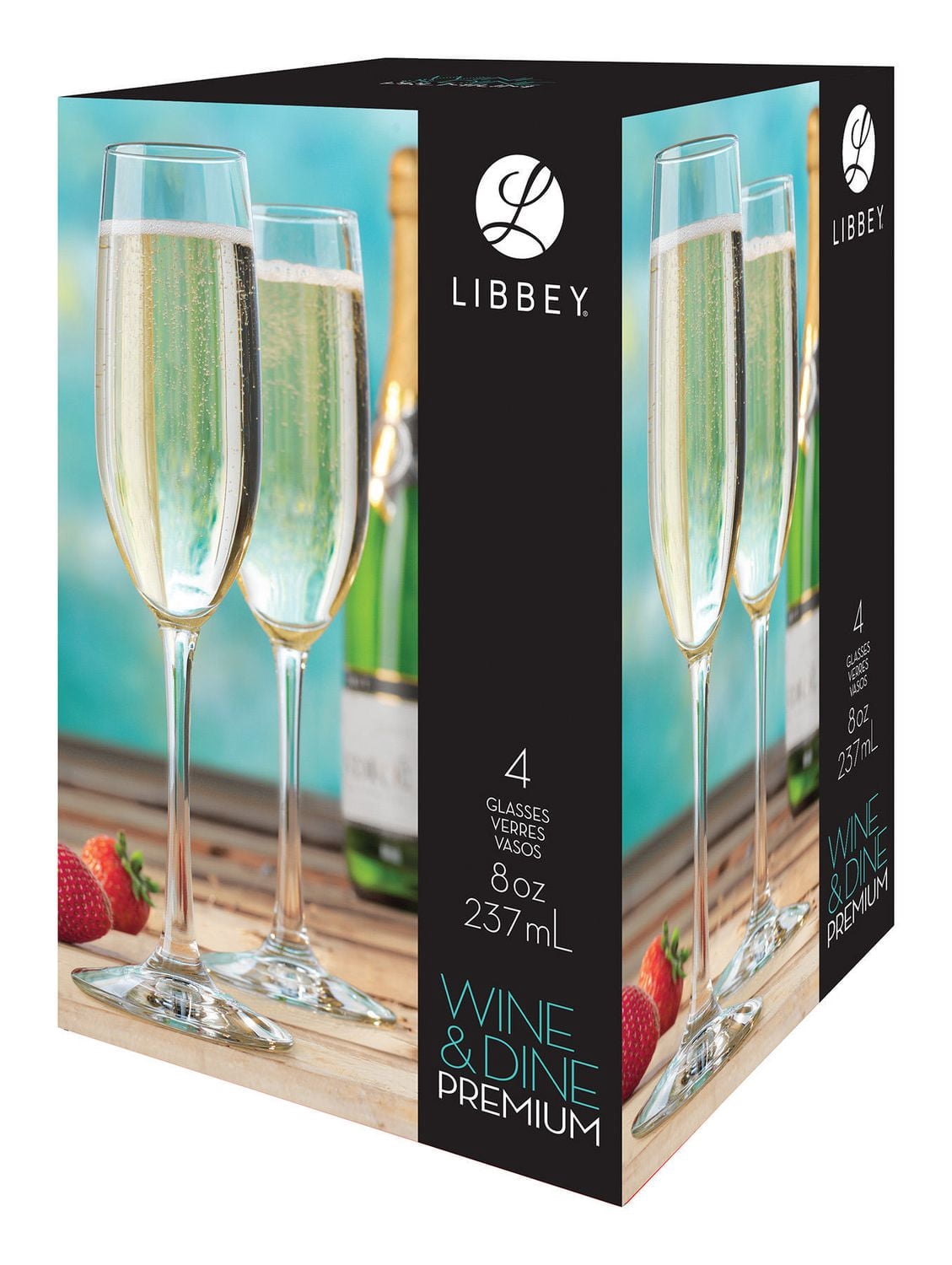 Libbey Wine & Dine Premium Flute Glasses