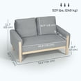 thumbnail image 3 of HOMCOM 53" Loveseat Sofa, Small 2 Seater Couch with Solid Wood Legs, Grey, 3 of 10
