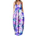 thumbnail image 2 of Lenago Blouses Grande Taille pour Femmes Habillées Décontractées Été Imprimé Sans Manches Col Rond Aguichant Robe d'Été Décontractée Fluide Robe de Plage en Liquidation, 2 of 5