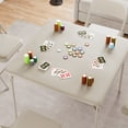 thumbnail image 1 of Bingirl Table Pliante, Table de Cartes Carrée Pliante Portable de 33,6 Pouces avec Coussin Souple en PU, Table en Métal Beige, 1 of 7