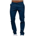 thumbnail image 2 of LOVZFMLL Men's Pants Fashion Men's Casual Button Open Straight Solid Color Trousers Pants, 2 of 5