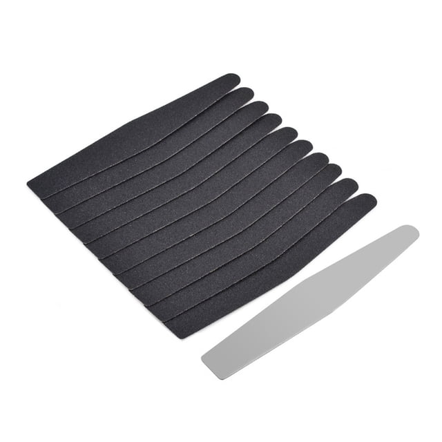 Decodeary 10 Pcs Dossiers Double Face Anti-Cors Manucure Poignée en Acier Inoxydable Papier Remplacer Papier Sablé Noir & 02 1Ensemble