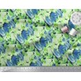 thumbnail image 3 of Soimoi Blue Poly Georgette Fabric Brush Stroke Abstract Print Sewing Fabric Yard 52 Inch Wide, 3 of 3