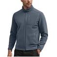 thumbnail image 1 of Lovzfmll Men's Polar Fleece Jacket, Solid Color Stand Collar, Long Sleeve Zip Front, Plush Lining, Fall Jackets for Men, Soft Thermal Jacket, 1 of 4