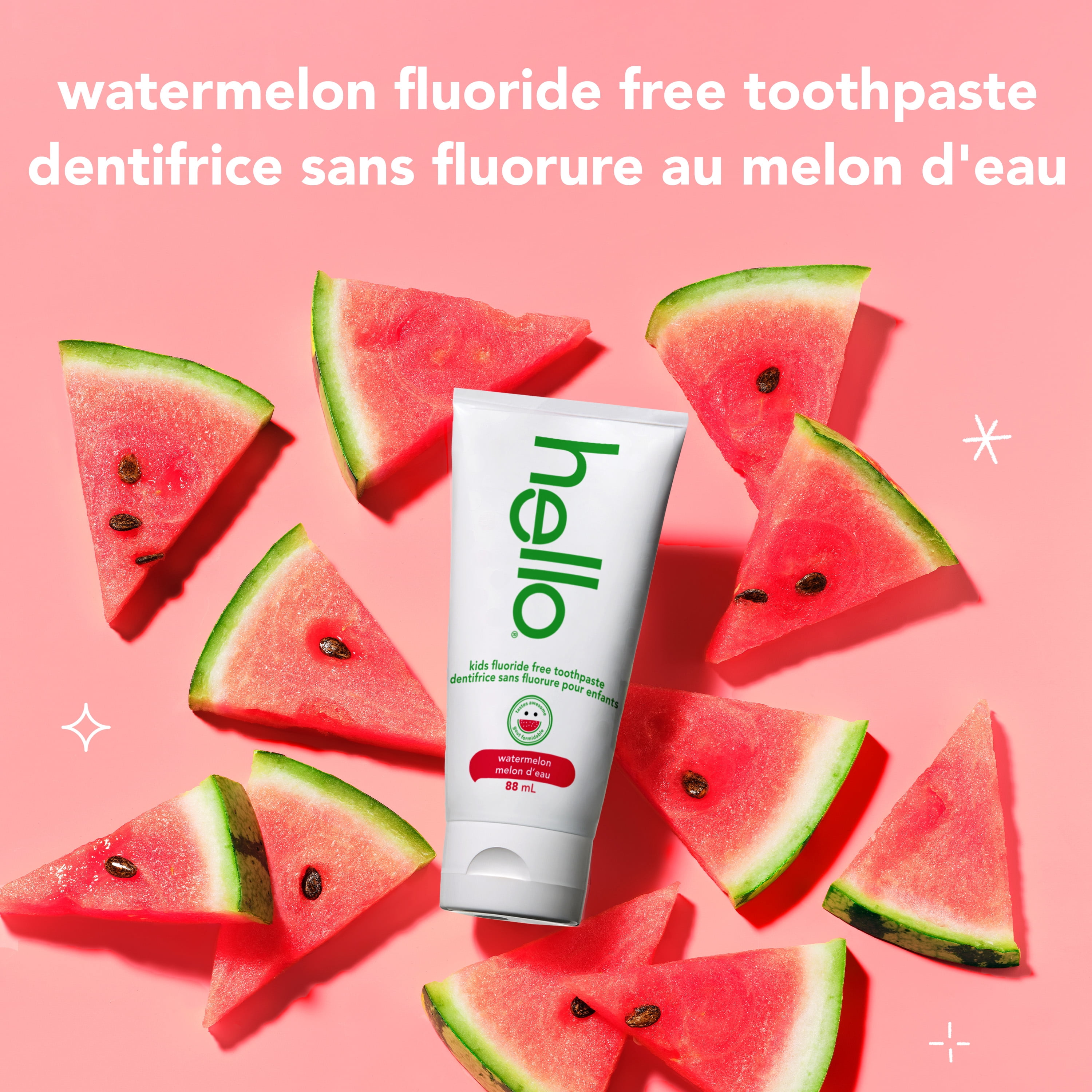 Dentifrice pour enfants hello Fresh Watermelon sans fluorure, tube de 119 g