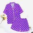 thumbnail image 2 of MIASHUI Ensemble de Pyjama 2 Pcs pour Garçons et Filles à Pois Boutonné, Violet, 4-5 Ans, 2 of 4