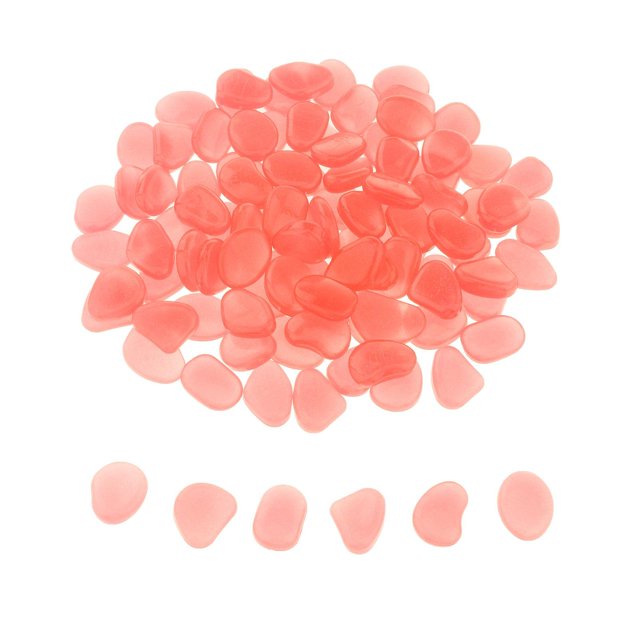 DOLITY 100 Pierres de Galets Phosphorescentes Mariage Maison Jardin Allée Réservoir Aquarium orange Rouge