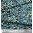 thumbnail image 3 of Soimoi Blue Moss Georgette Fabric Leopard & Peacock Animal Skin Print Sewing Fabric BTY 44 Inch Wide, 3 of 3