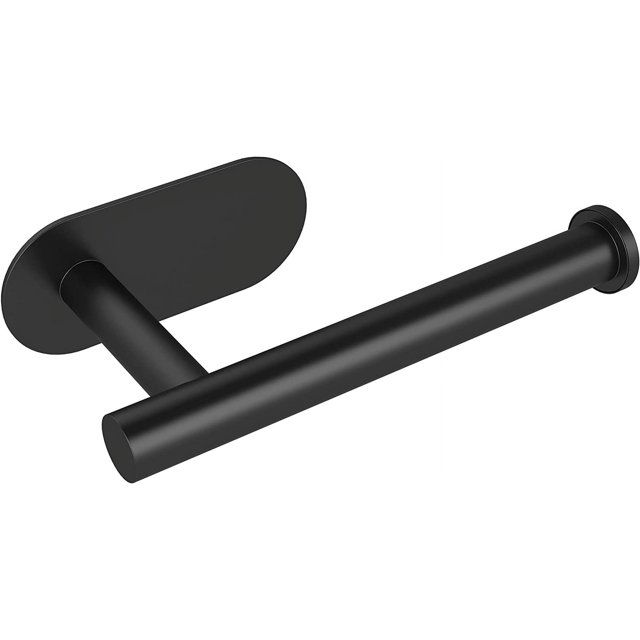 HSHDLDF Support Adhésif pour Papier Hygiénique, Porte-Mouchoirs pour Salle de Bain en Acier Inoxydable Noir. Présente une Conception Moderne à Tige Cylindrique avec une surface Antirouille, Convient au Montage Mural vertical Ou horizontal. Support Auto-Adhésif Permet une installation Sans Perçage sur des surfaces Lisses. Idéal pour Salles de Bain, Chambres Ou Toilettes.