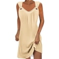 thumbnail image 1 of Erwazi Robes d'Été Décontractées pour Femmes, Robes de Plage d'Été, Robe Midi Sans Manches, Robe Bohème de Vacances, Robe Débardeur, 1 of 5