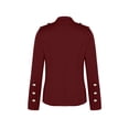 thumbnail image 5 of IROINID Veste Blazer Courte pour Femme, Encolure Ronde, Couleur Unie, Manches Longues, Coupe Ample, Petit Complet à Simple Boutonnage, Manteau Court, Haut, Bordeaux, 5 of 5