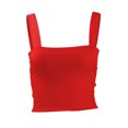thumbnail image 3 of AherBiu Crop Tops pour Femmes Col Carré Sans Manches Couleur Unie Extensible Ajusté Confortable pour Sortir, 3 of 6