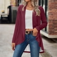thumbnail image 2 of tarylea Hauts pour Femmes Tendance Col Rabattu Ourlet Irrégulier Cardigan Manches Longues Tunique Uni Décontractée Ample Hauts d'Automne, 2 of 8