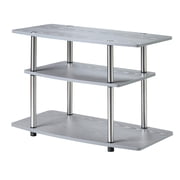 Convenience Concepts Designs2Go 32" Three-Tier TV Stand in Gray Wood Finish