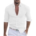 thumbnail image 1 of XZNGL Chemise à Manches Longues Homme Unie Décontractée Mode Col Rabattu Bouton Chemise à Manches Longues Blouse Chemises Habillées pour Hommes Chemises à Manches Longues pour Hommes Manches Longues Homme Chemise à Manches Longues, 1 of 6
