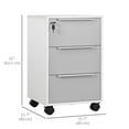 thumbnail image 3 of HOMCOM Vertical Filing Cabinet with Lock, 3 Drawer File Cabinet, Grey, 3 of 10