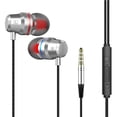 thumbnail image 1 of In-Ear Headphones with Microphone - 3.5mm Wired Earbuds, Stereo Sound, Powerful Bass - for iOS, Android, Laptops, MP3, Gaming, 100cm Cable, 1 of 5