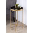 thumbnail image 2 of Kate and Laurel Celia Table d'Appoint Ronde en Métal Pliable avec Dessus à Plateau Miroir, Bronze, 2 of 2