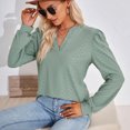 thumbnail image 4 of Hauts à Manches Longues pour Femmes Mode Féminine T-Shirt Ample à Manches Longues Col en V Hauts à Manches Longues pour Femmes T-Shirts à Manches Longues pour Femmes Hauts à Manches Longues pour Femmes, 4 of 6