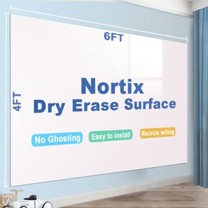 Nortix Livre blanc pour le mur, Livre de contact du tableau blanc, Peel à sec et Stick Fond d'écran Stain-Proof Dry Effase Wall Decal, 1 Pièce (4x6ft)